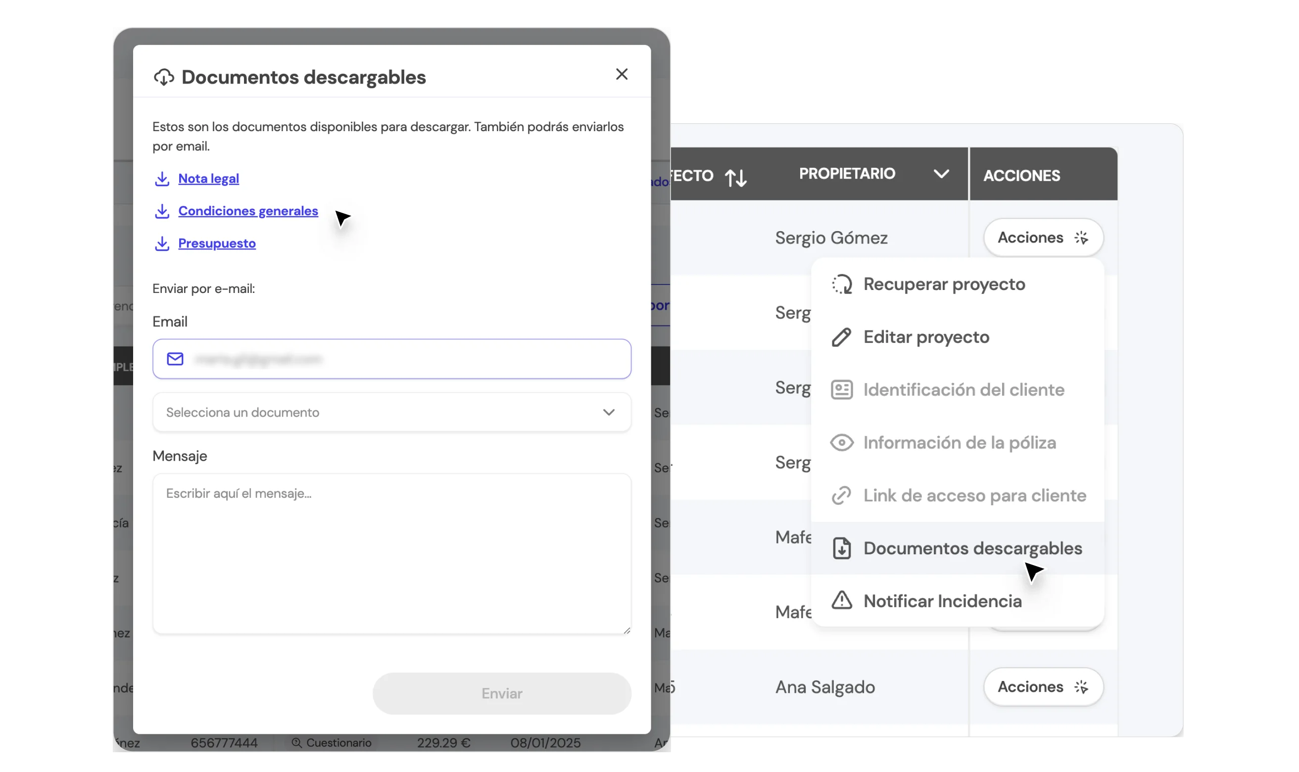 Flujo de trabajo simplificado al gestionar la entrega de información clave de forma eficiente y profesional en la BrokerApp.