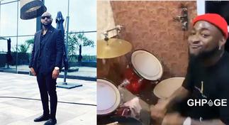 Video of Davido playing drums at church