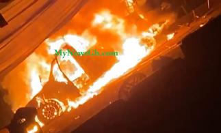 Sammi Awuku, others escape another accident; vehicle goes up in flames