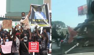 EndSARS: Nigerians In Ghana Cause Traffic As They Hit The Streets To Protest