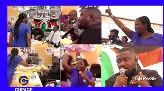 John Dumelo and Lydia Alhassan in a near fight at 3FM constituency debate