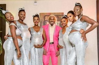 Pretty Mike Causes Stir At A Wedding With His 6 Heavily Pregnant Baby Mamas- VIDEO