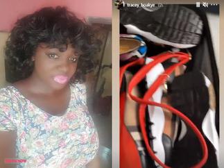 Tracey Boakye Opens Traveling Bags And Displays Shopping Items