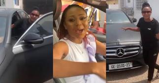 Akuapem Poloo shows off her expensive Mercedes-Benz, videos stir massive reactions ▷ Ghana news