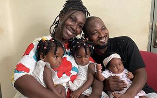 (Photos) Funny Face In Smiles As He Reunites With Ella And Bella And His New Baby Boy » GhBasecom™