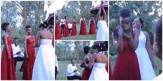 Best proposal ever? Social media reacts as groomsman proposes to bridesmaid in viral video ▷ Ghana news