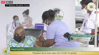 Akufo-Addo, Bawumia take first jab of Covid-19 vaccine