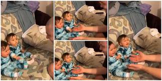 Viral video captures priceless reaction of twin kids on seeing their father after he shaved for the 1st time ▷ Ghana news