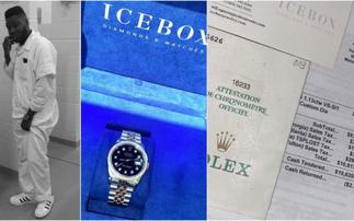 Showboy Flaunts $10,000 Rolex Watch With Receipt From Prison- PHOTOS