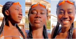 Hajia Bintu flaunts her raw chest in hot swimwear as she goes swimming ▷ Ghana news