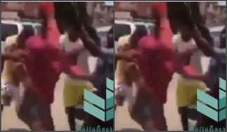 MOB JUSTICE: Nigerian Transgender Beaten By Angry Mob In Public