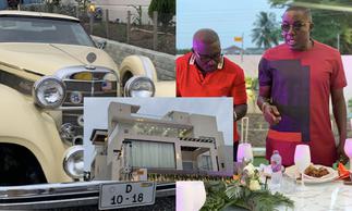 Despite, Ofori Sarpong storm millionaire friend's house party in exotic cars