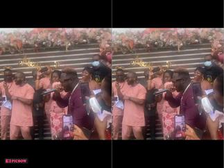Fans Shade Medikal over Shaky Rap Performance at Roseline Okoro's Wedding