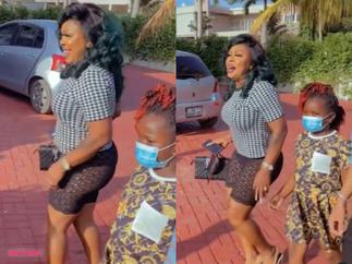 Afia Schwar Shows Up At Hajia4Real's Daughter Naila's Birthday Party In A Revealing See-Through Pant