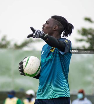 Asante Kotoko goalkeeper Razak Abalora celebrates clean sheet haul