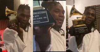 The Glorious Moment Burna Boy Finally Held His Grammy Plaque » GhBasecom™