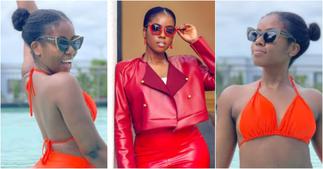 MzVee erupts a stir as she drops bikini photos flaunting her fresh backside in swimming pool ▷ Ghana news