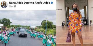 Efia Odo calls out Nana Addo for sharing photos of students lining to wave him
