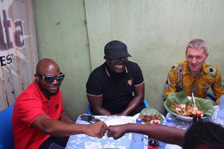 Outgoing British High C'ssioner Iain Walker embarks on Waakye tour with Bola Ray