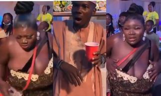 Lady with Huge Melons Causes Stir As A Wedding Guest Couldn't Keep His Eyes Off Her » GhBasecom™