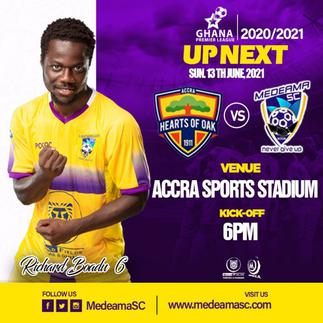 Match Preview: Hearts of Oak vs Medeama SC- Samuel Boadu faces former club in crucial clash
