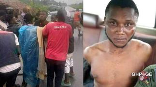 Alledged sakawa boy caught red-handed trying to behead his girlfriend for money rituals-Graphic Photos
