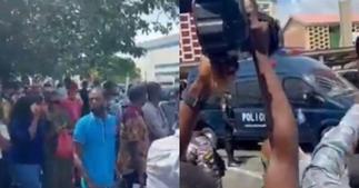 Hundreds of Shatta Wale fans storm court to chant 'Free Wale'
