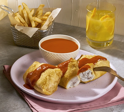 Filete de pescado rebozado en adobo