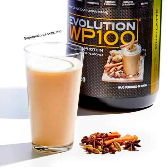 Proteína aislada Evolution Wp100 sabor chai latte 1.4 kg