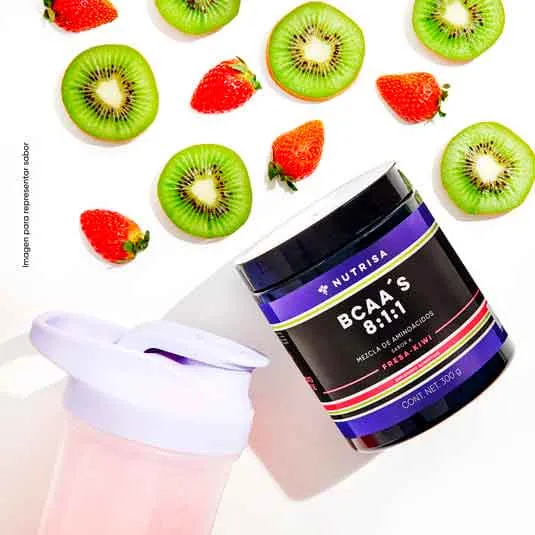 Aminoácidos Nutrisa BCAAs sabor fresa y kiwi 300 g