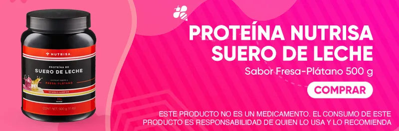 Proteína Nutrisa suero de leche sabor fresa plátano 500 g