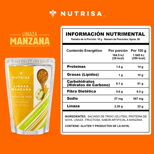 Fibra Nutrisa con linaza sabor manzana 500 g