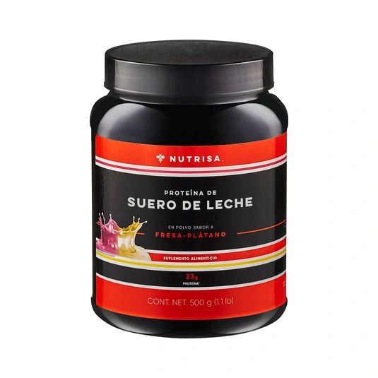 Proteína de suero de leche hidrolizada sabor fresa plátano 500 g