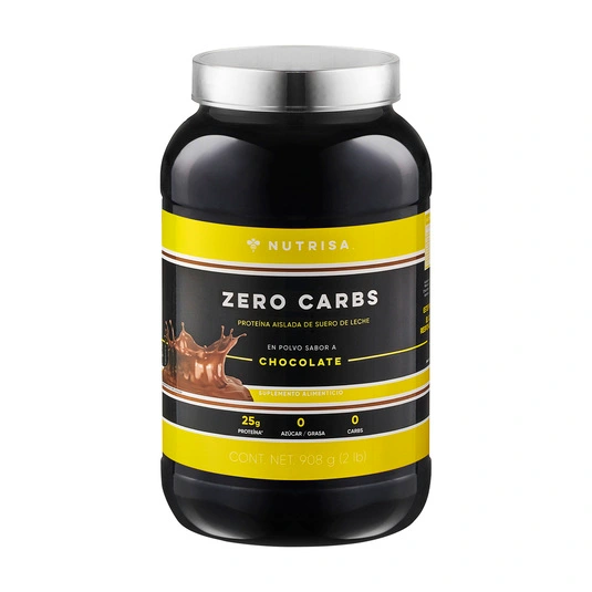 Proteína zero carbs Nutrisa suero de leche sabor doble chocolate 908 g