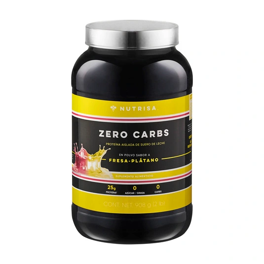 Proteína Zero Carbs Nutrisa suero de leche sabor fresa plátano 908 g