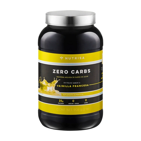 Proteína zero carbs Nutrisa suero de leche sabor vainilla francesa 908 g