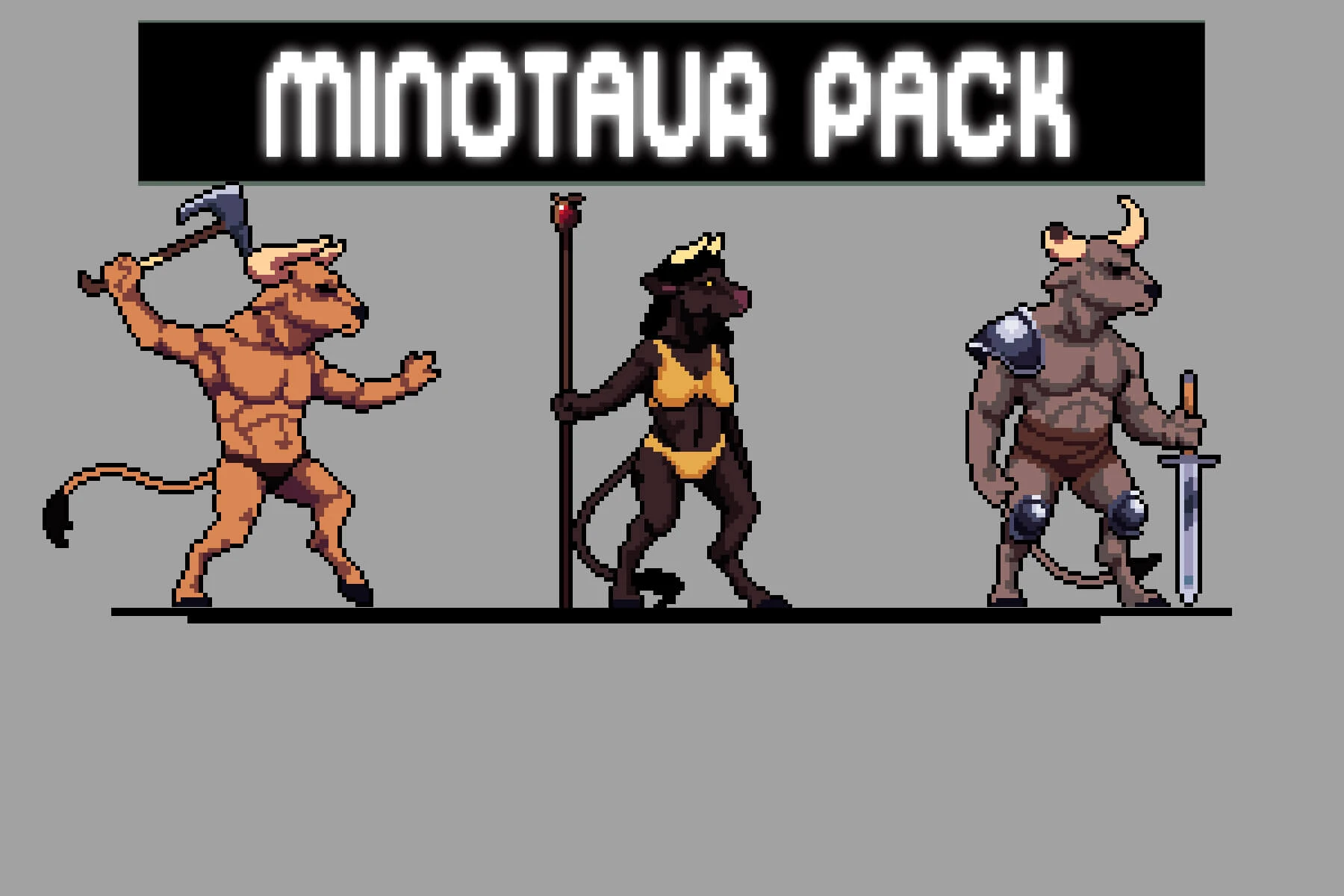 Free Minotaur Sprite Sheet Pixel Art Pack: Unleash a Mythical Mutant Monster