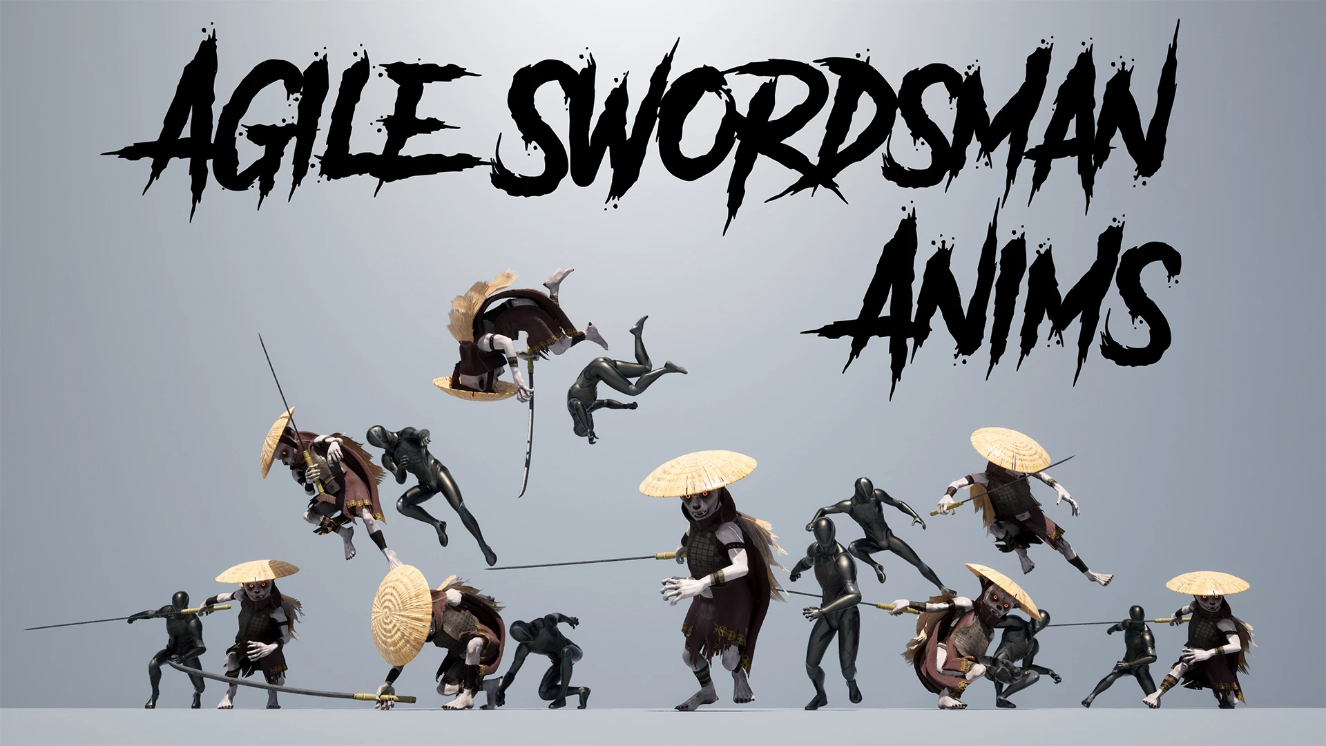 Agile swordsman Anims: Unleash acrobatic combat with a fully-expressioned goblin warrior