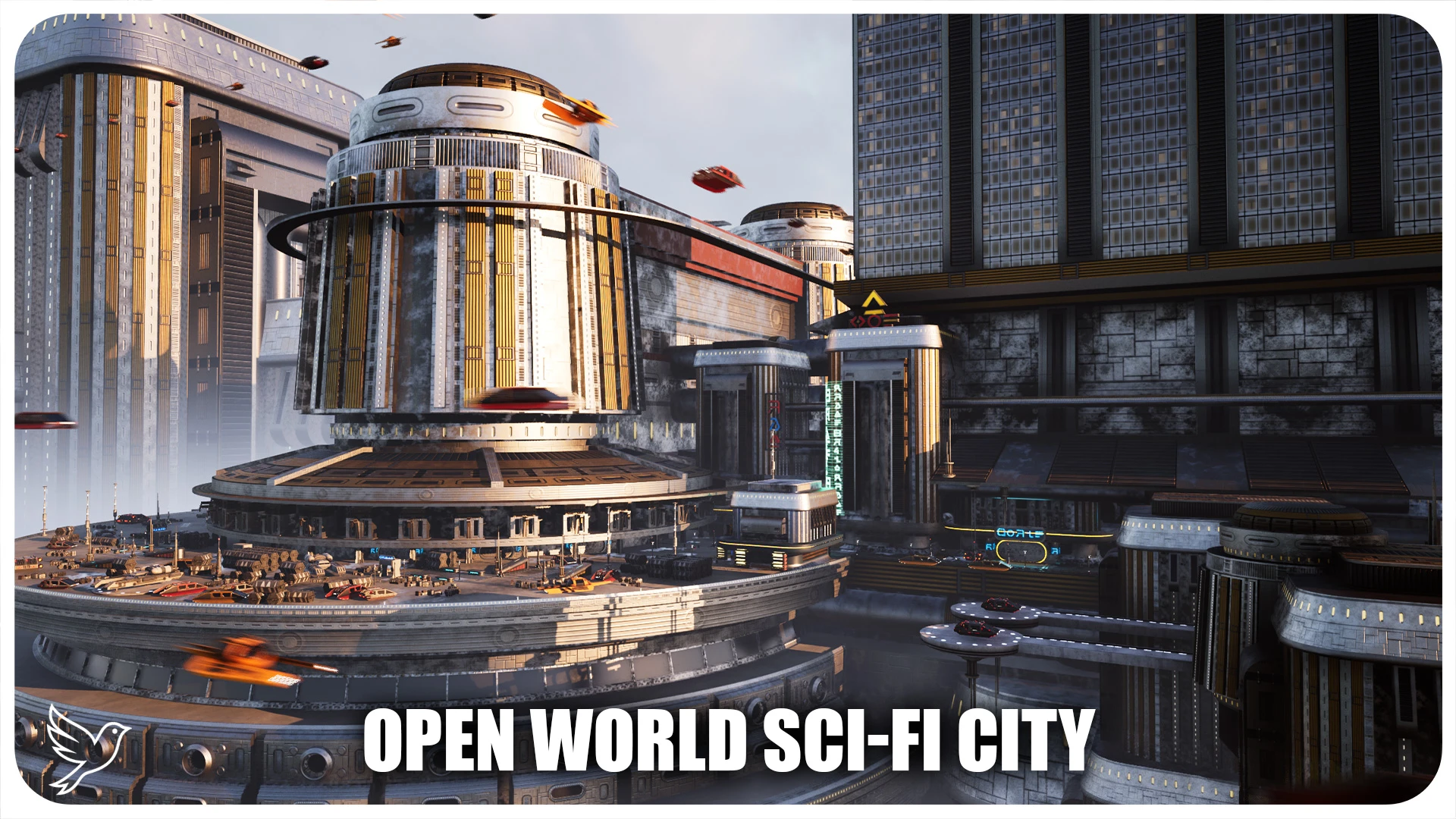 Open World Science fiction City: Explore a fully realized futuristic cityscape with flying vehicles and customizable environments