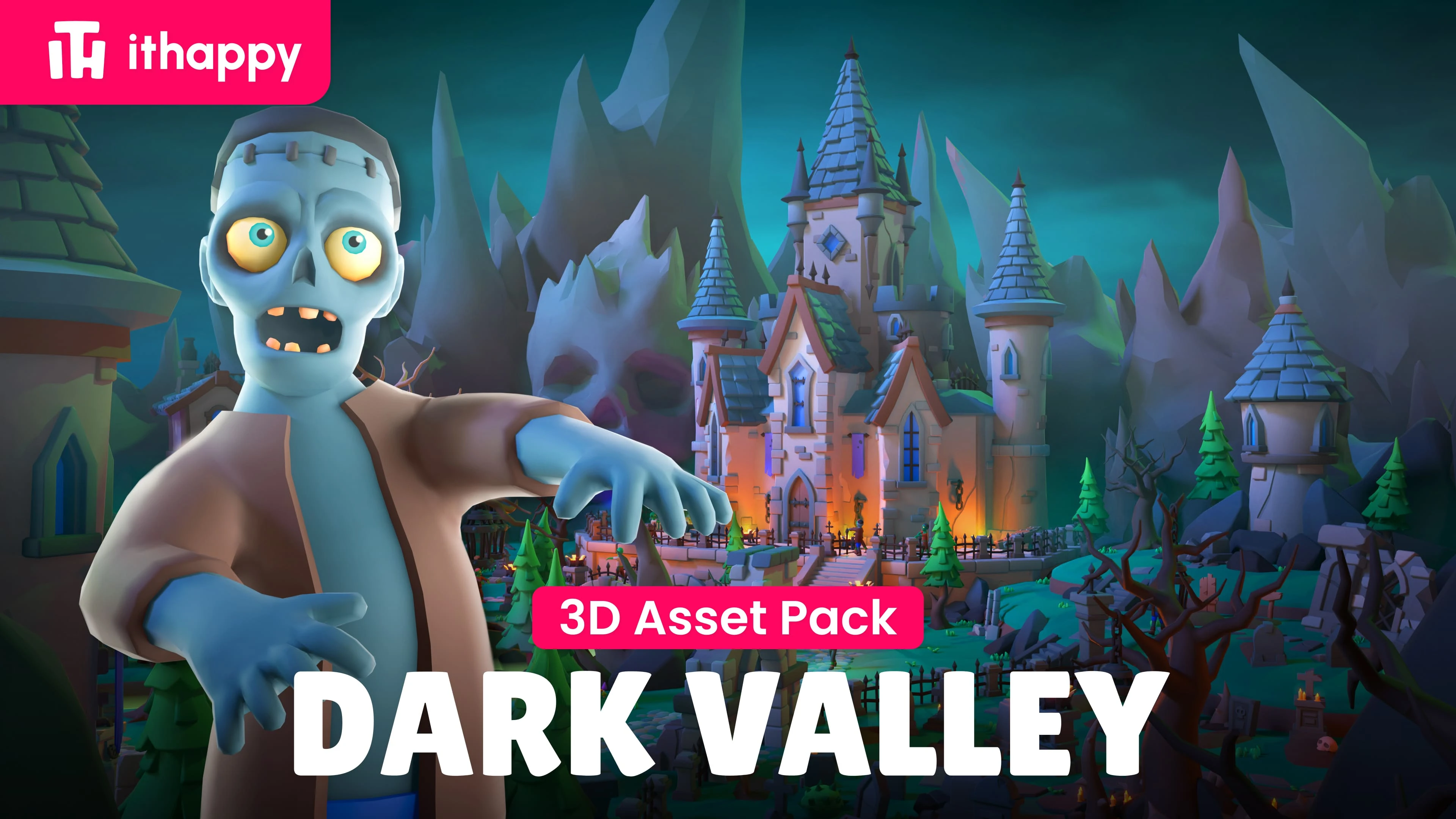 Dark Valley - Low Poly 3D Models Pack: Build Your Gothic Underworld and Medieval Adventure