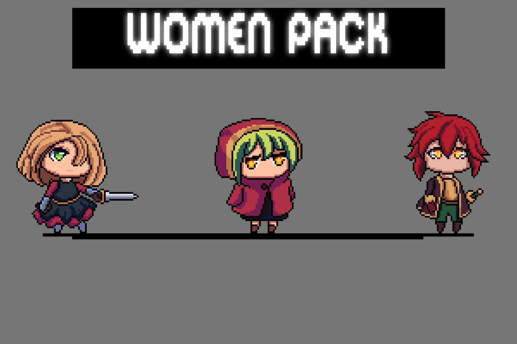 Free Fantasy Chibi Female Sprites Pixel Art: Tiny Heroines for Epic Platformers