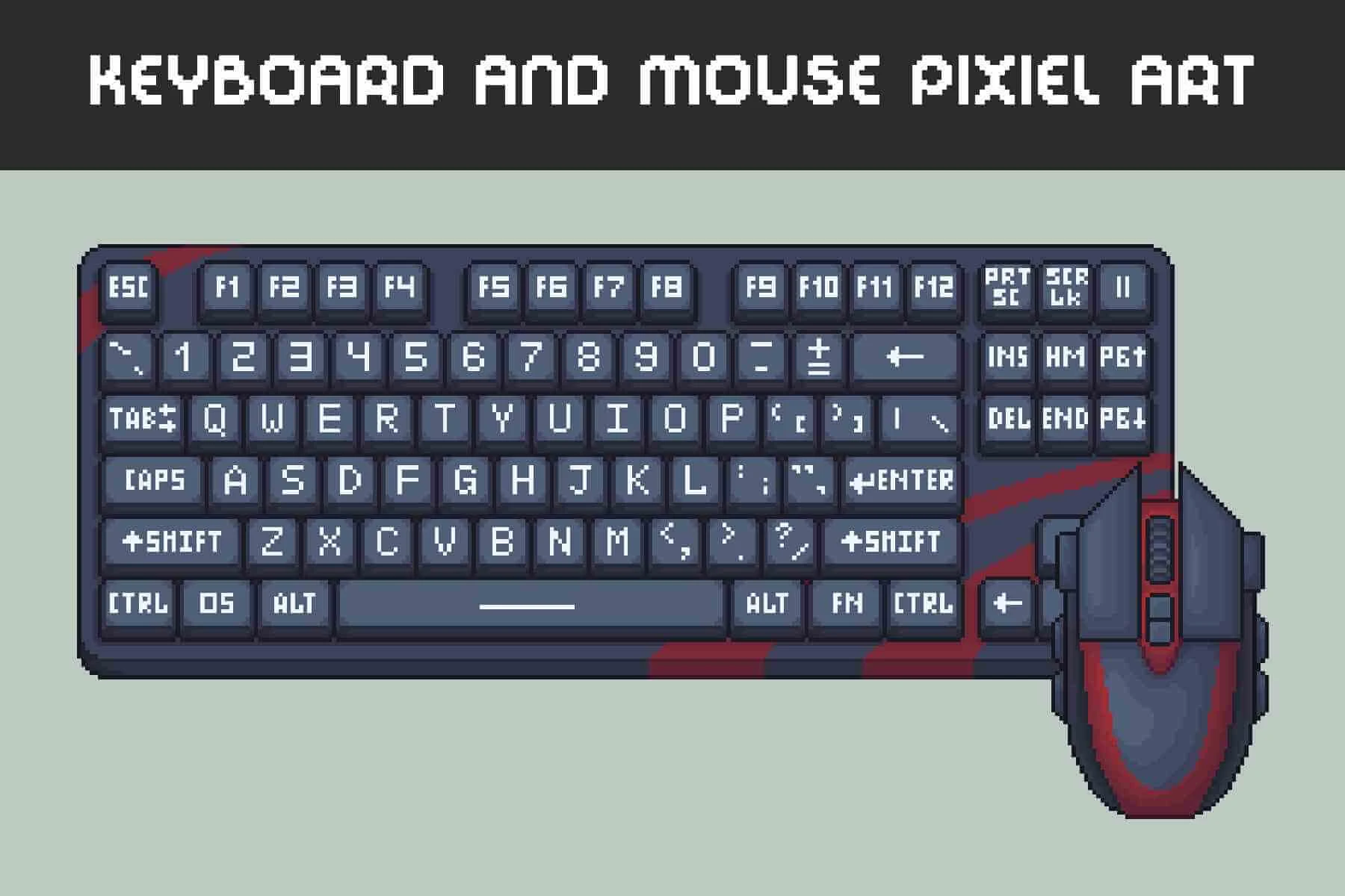 Keyboard and Mouse Free Pixel Art Asset Pack: Essential Retro Inputs for Indie Devs