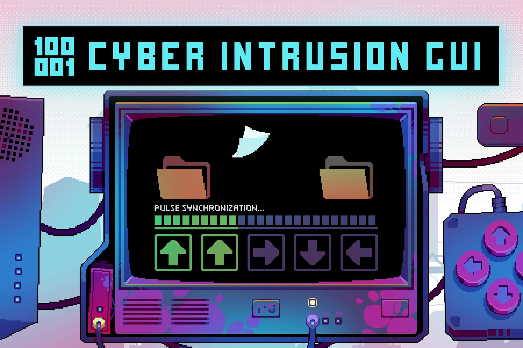 Cyber Intrusion Free GUI Pixel Art Pack: Hack Your Way Through Neon Dystopias
