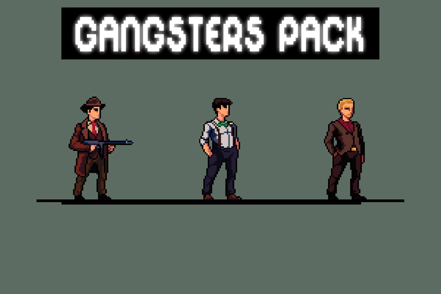 Free Gangster Pixel Character Sprite Sheets Pack: Outfit Your Indie World With Tough Pixel Enemies