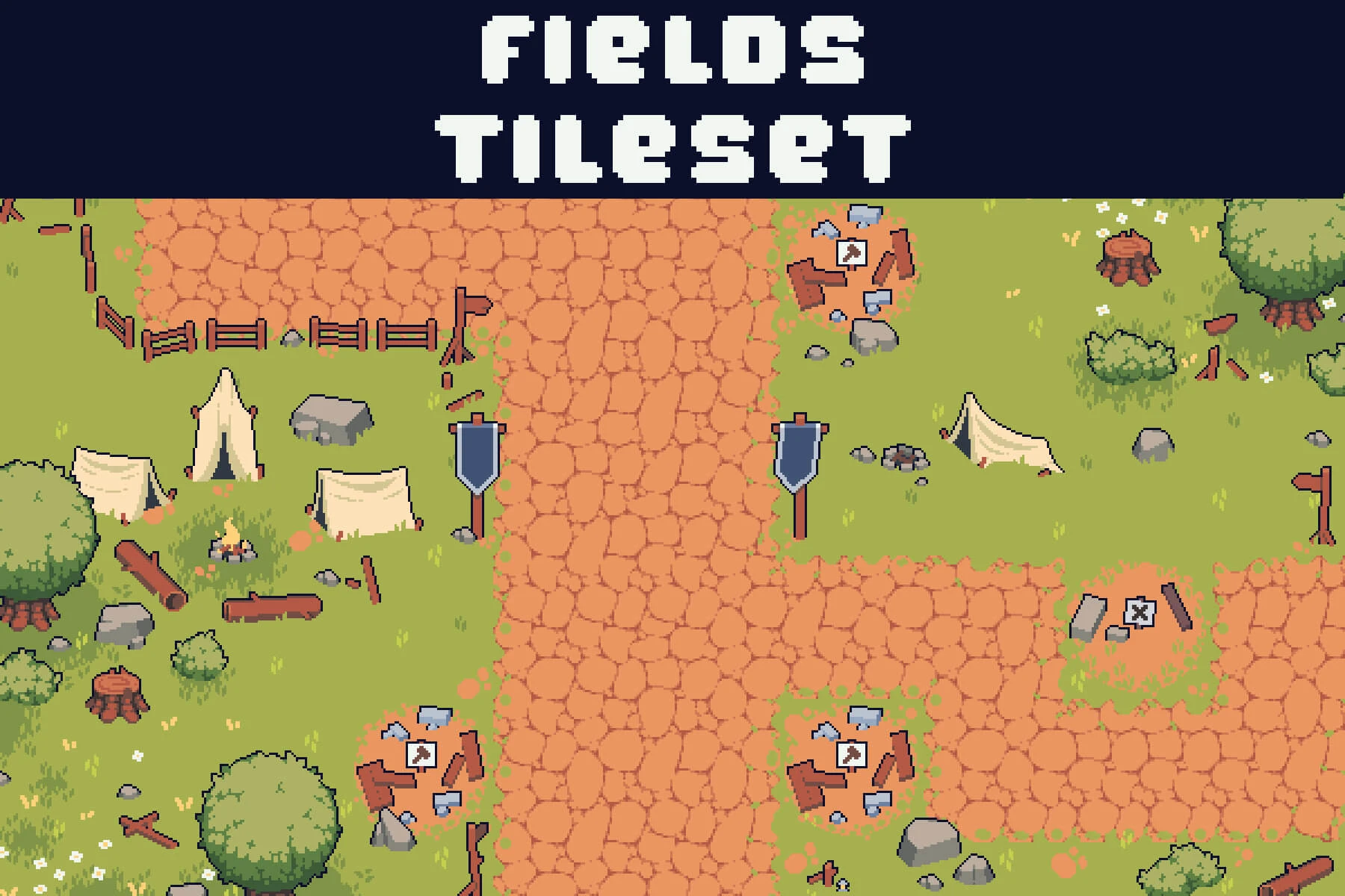 Free Fields Tileset Pixel Art for Tower Defense: Build Your Ultimate 32x32 Strategy Map