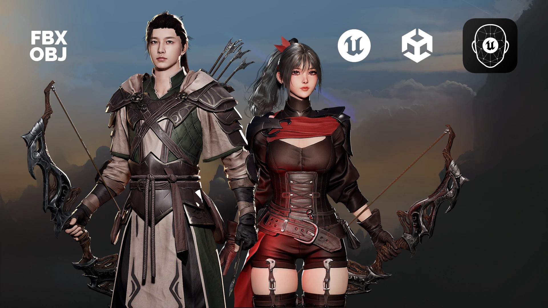 MMORPG Advanced Archer - Medieval Fantasy Modular Character: Equip Your Fantasy World with Fully Customizable Modular Archers