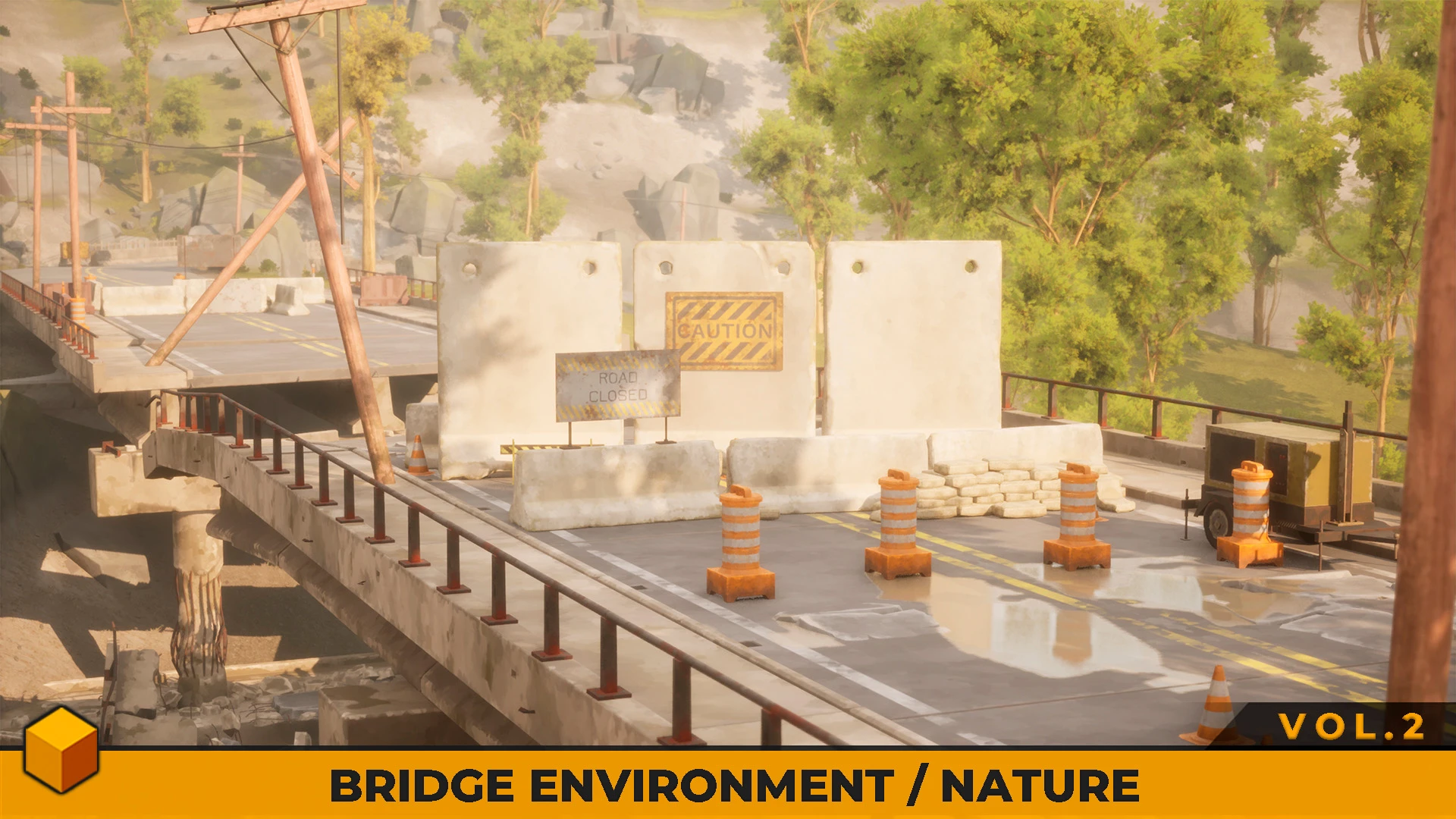 Ready Map Vol 2 - Bridge Environment / Nature: Build Post-Apocalyptic River Landscapes with Ease