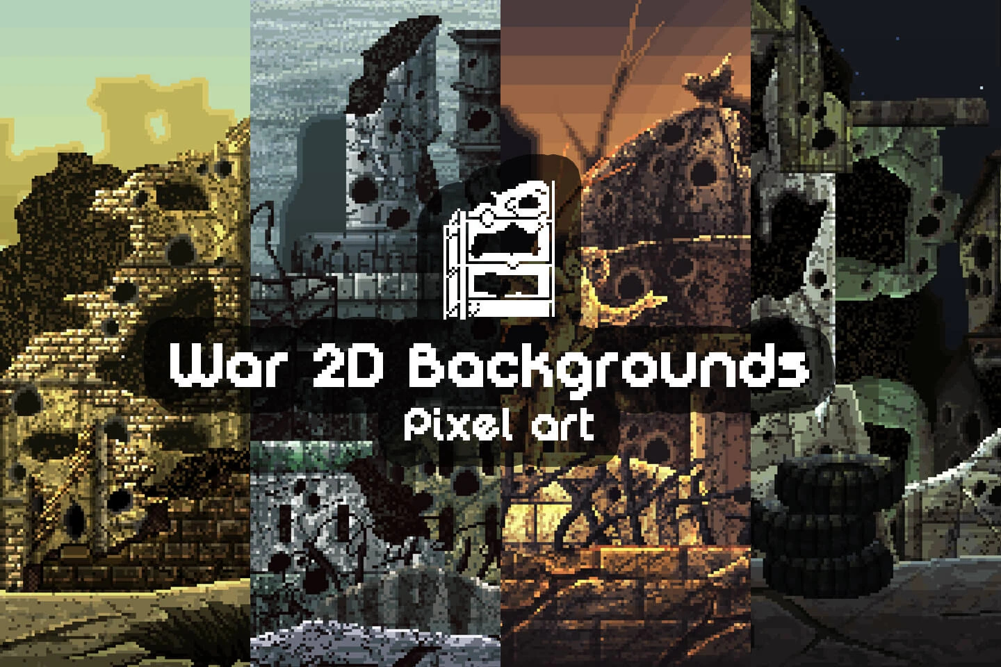 Free War Pixel Art 2D Backgrounds: Retro Futuristic Cityscapes for Epic Sci-Fi Battles