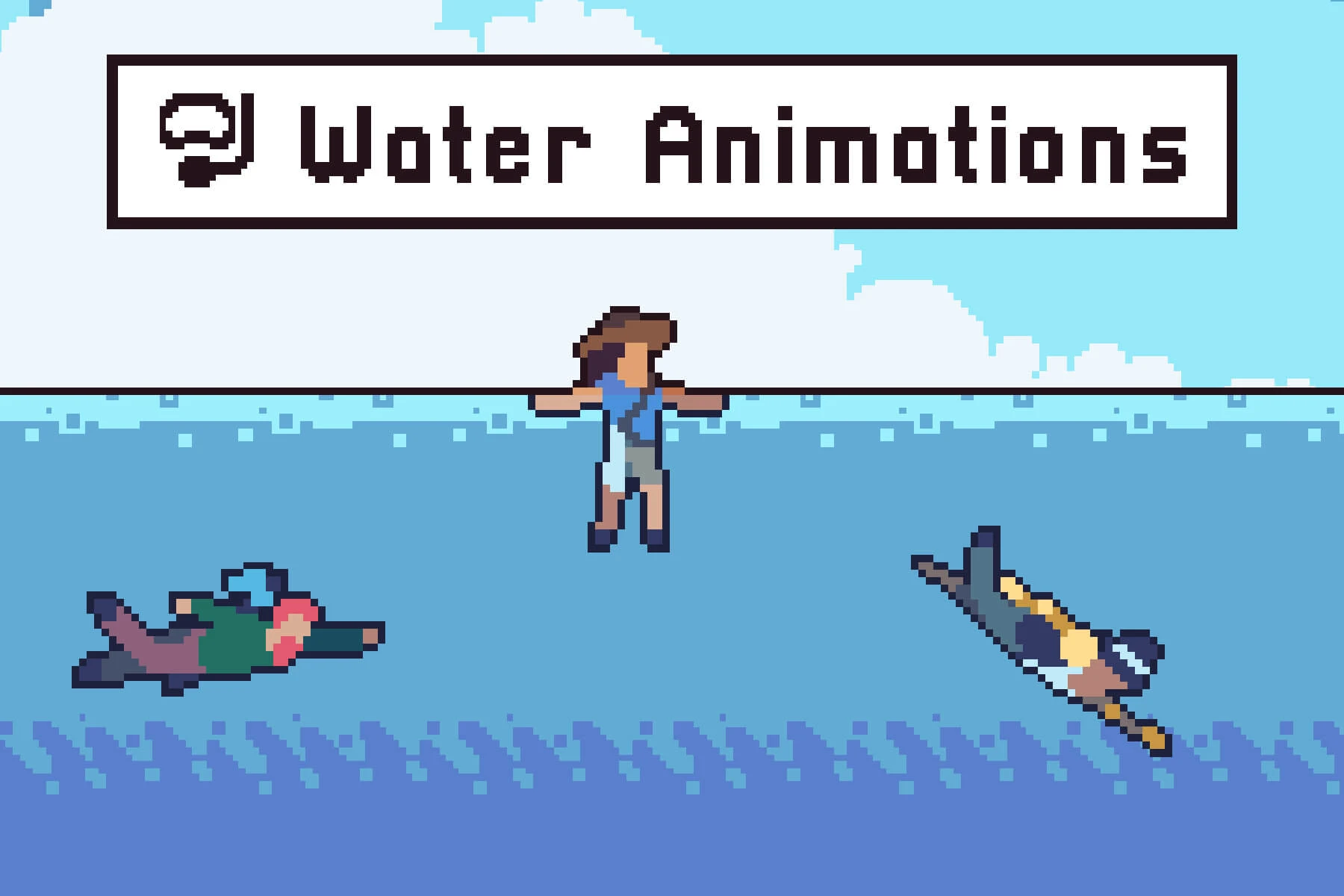 Free Swimming Characters Animation Pixel Art: Dive Into Retro Aquatic Adventures