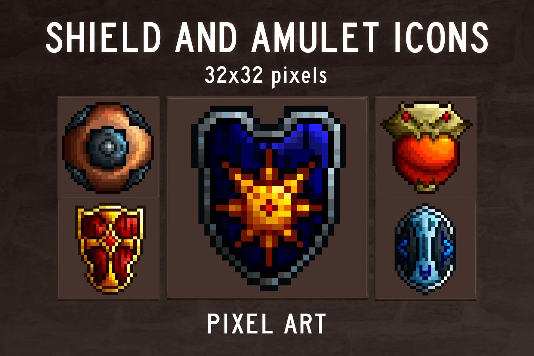 Free Shield and Amulet RPG Icons Download: Equip Your Pixel Hero for Battle